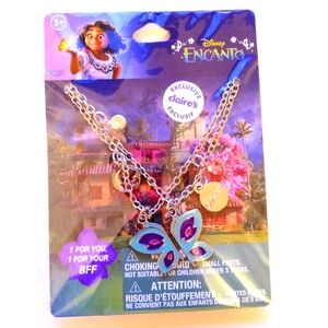 Claire's Disney Encanto Butterfly Best Friends Charm Necklace BFF Jewelry Set